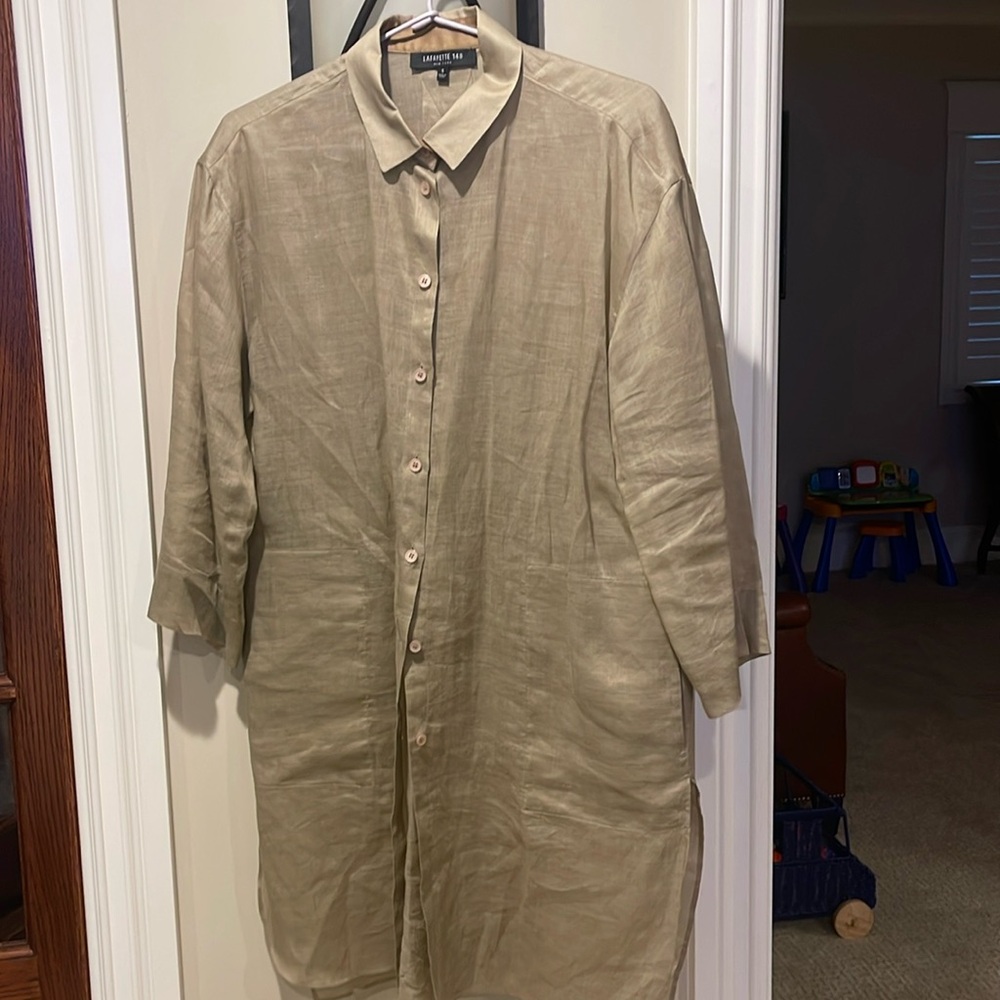 Lafayette 148 ramie and tencel tunic shirt